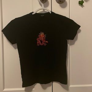 brandy Melville, black with embroidered dragon